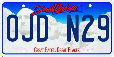 SD license plate 0JDN29