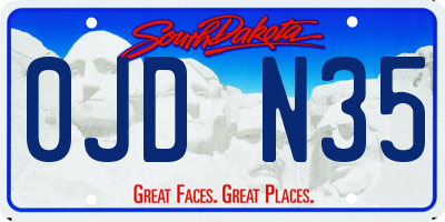 SD license plate 0JDN35