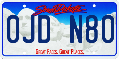 SD license plate 0JDN80