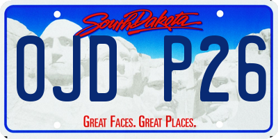 SD license plate 0JDP26