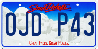 SD license plate 0JDP43