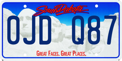 SD license plate 0JDQ87