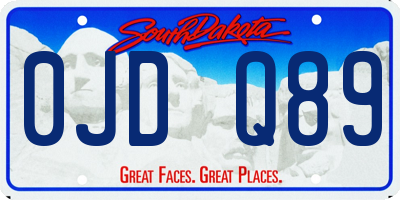 SD license plate 0JDQ89