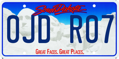 SD license plate 0JDR07