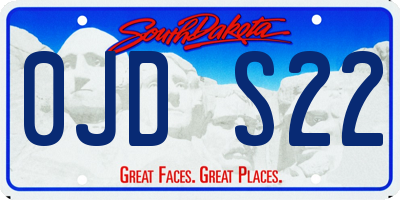 SD license plate 0JDS22