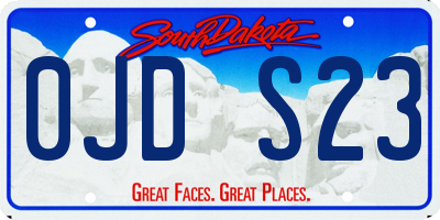 SD license plate 0JDS23