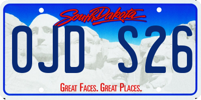 SD license plate 0JDS26