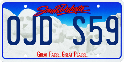SD license plate 0JDS59