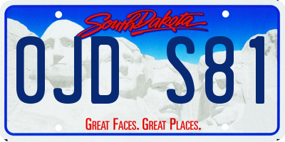 SD license plate 0JDS81