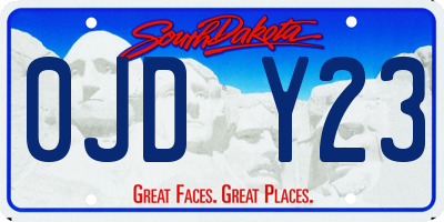 SD license plate 0JDY23
