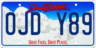 SD license plate 0JDY89