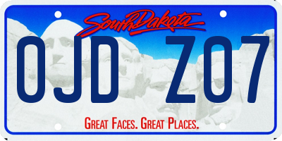 SD license plate 0JDZ07