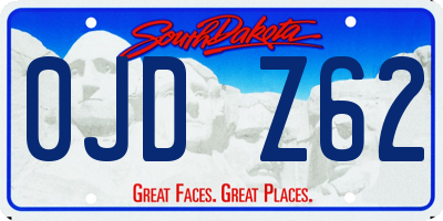 SD license plate 0JDZ62