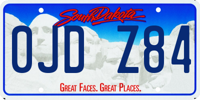 SD license plate 0JDZ84