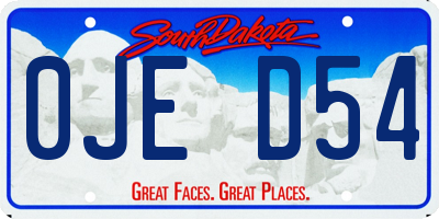 SD license plate 0JED54