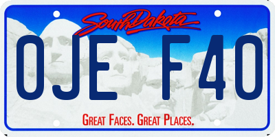 SD license plate 0JEF40