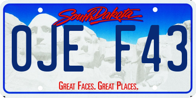 SD license plate 0JEF43