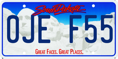 SD license plate 0JEF55