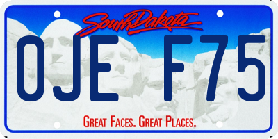 SD license plate 0JEF75