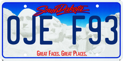 SD license plate 0JEF93