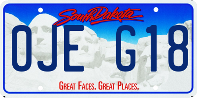 SD license plate 0JEG18