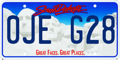 SD license plate 0JEG28