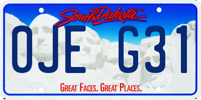 SD license plate 0JEG31