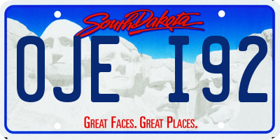 SD license plate 0JEI92