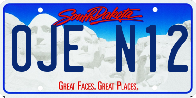SD license plate 0JEN12