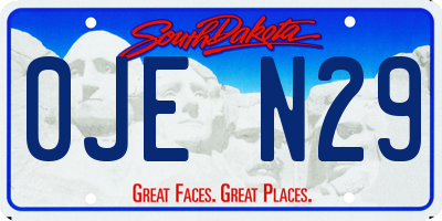 SD license plate 0JEN29