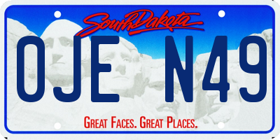 SD license plate 0JEN49