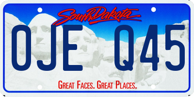 SD license plate 0JEQ45