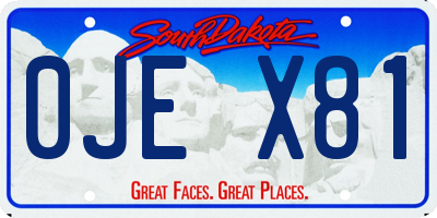 SD license plate 0JEX81