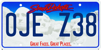 SD license plate 0JEZ38
