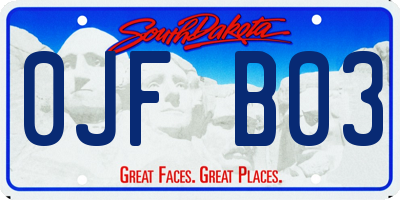 SD license plate 0JFB03