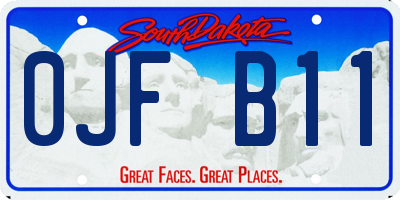 SD license plate 0JFB11