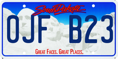 SD license plate 0JFB23