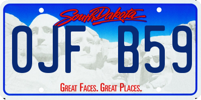 SD license plate 0JFB59