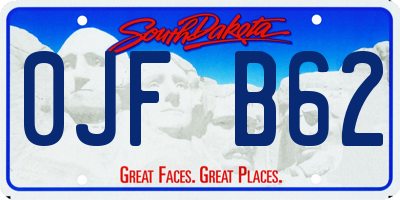 SD license plate 0JFB62