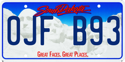 SD license plate 0JFB93