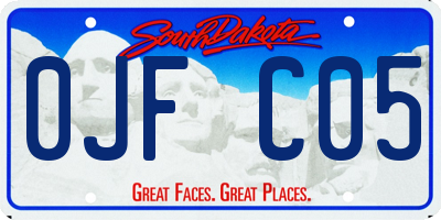 SD license plate 0JFC05