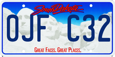 SD license plate 0JFC32