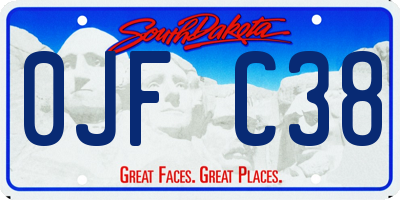 SD license plate 0JFC38