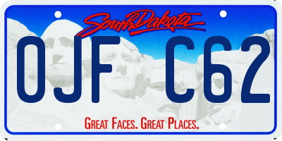 SD license plate 0JFC62