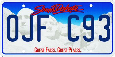 SD license plate 0JFC93