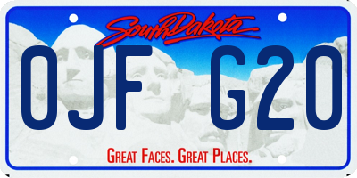 SD license plate 0JFG20