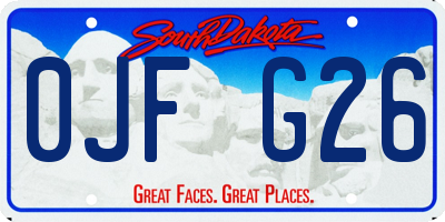 SD license plate 0JFG26