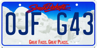 SD license plate 0JFG43