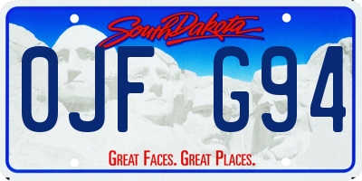 SD license plate 0JFG94