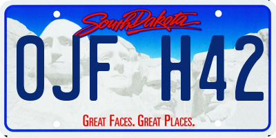 SD license plate 0JFH42